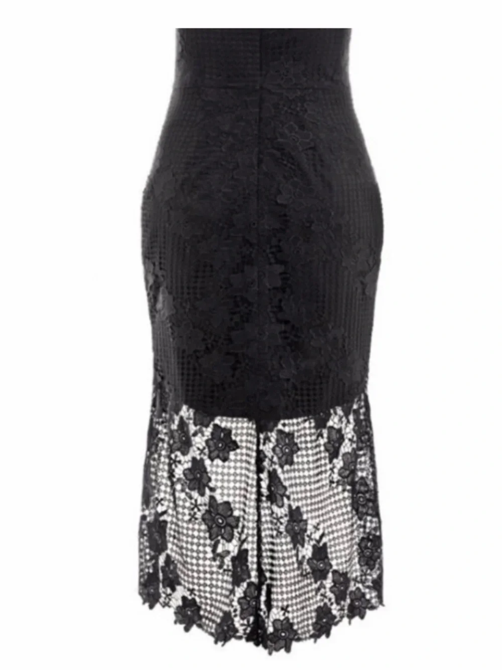 Black Lace Midi Dress with Scalloped Neckline city chic - Picture 8 of 8